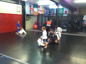 Kids matches in kid's martial arts class