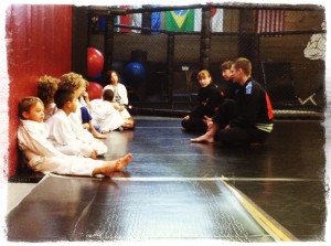 Reviewing in kid's martial arts class